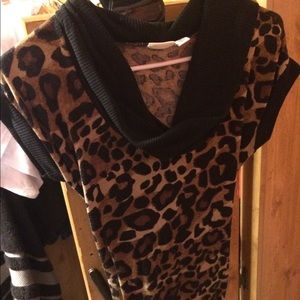Suede leopard print top